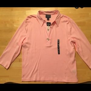 Collared v neck top - NWT